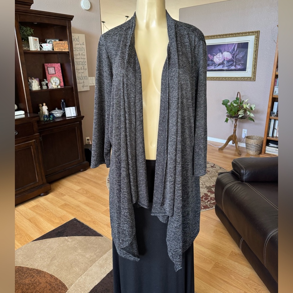 Slinky Brand Gray Women's Cardigan - Picture 6 of 9